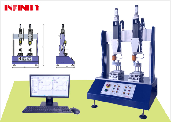 Maszyna do testowania siły kołysania z dwiema stacjami Maksymalny przebieg testu 150 mm do dokładnego testowania siły