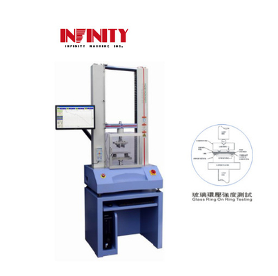 600 mm Ogrzewane szkło Ring On Ring Testing Machine Prędkość badania 0,01 ~ 500 mm/min